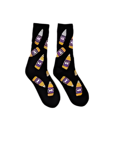 40’s & Shorties 'Beer' Crew Socks - Black/Purple