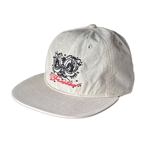 Frosted 'Evil Twins' 6-Panel Clip Buckle Cap - Beige