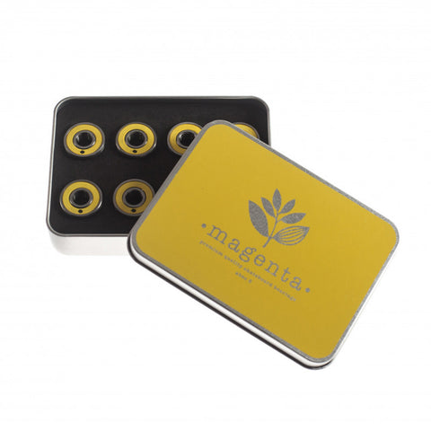 Magenta 'Abec 5' Premium Quality Skateboard Bearings - Gold (8 pack)