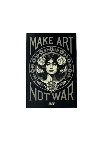 Obey 'Make Art Not War' Sticker - Black
