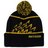Antihero 'Eagle' Pom Beanie - Black/Yellow