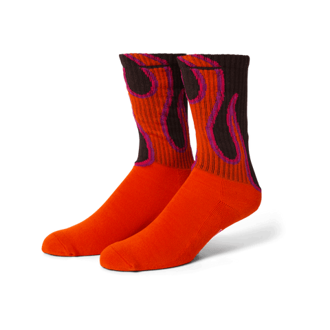 HUF 'Exhaust' Crew Socks - Brown/Orange