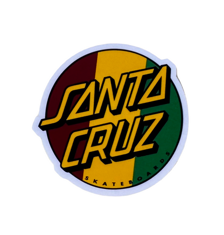 Santa Cruz 'Tri-Color' Sticker - Red/Yellow/Green