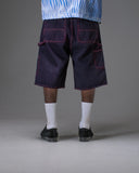 Jacker 'Classic' Denim Baggy Carpenter Shorts - Red