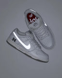 Supreme x Nike SB 'Dunk Low 94' Shoes - White/Metallic Silver