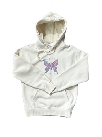 Obey 'Social Butterfly' Hoodie - Cream