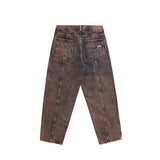 Jacker '3 Stripes' Dyed Denim Baggy Pants - Brown