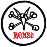 Powell Peralta 'Vato Rat Bones Logo' Embroidered Patch - White