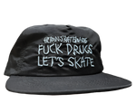 Heroin Skateboards 'Fuck Drugs' Nylon 5-Panel Snapback Cap - Black