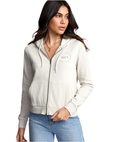 RVCA 'Encircled' Zip-Up Hoodie - Oatmeal