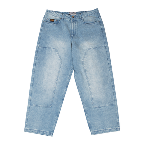 Frosted 'Carpenter' Baggy Jeans - Sunset Blue