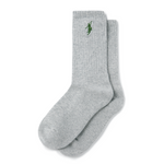 Polar Skate Co. 'No Comply' Rib Socks - Heather Grey/Green
