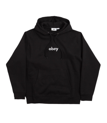 Obey 'Lowercase Embroidered' Hoodie - Black