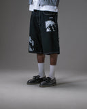Jacker 'Poodle Pals' Denim Baggy Shorts - Black