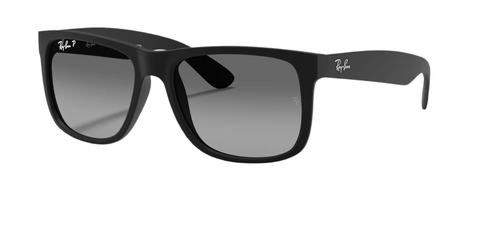 Ray-Ban 'Justin' Sunglasses - Rubber Black / Light Grey Gradient Grey