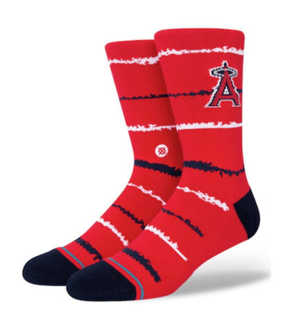 Stance x MLB 'Los Angeles Angels Chalk' Crew Socks - Red