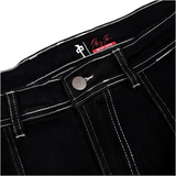 Red Dragon 'Micky Papa' Cargo Denim Pants - Black