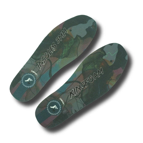 FP Insoles 'Kingfoam Flat' Insoles - Black Camo/White (3MM)