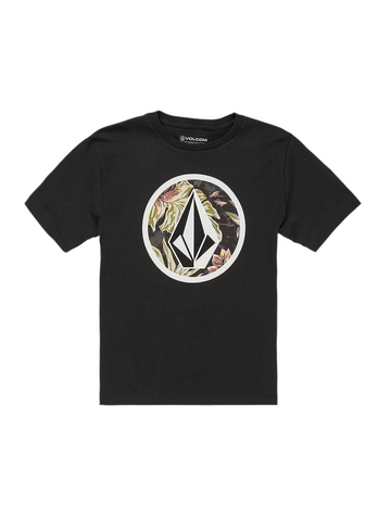 Volcom 'Circle Stone Floral' Tee (Kids) - Black
