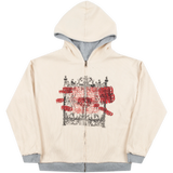 Frosted Skateboards Reversible Thermal Zip-Up Hoodie - Ash Grey