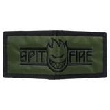 Spitfire 'Live To Burn Bighead Script' Bi-Fold Wallet - Olive/Black