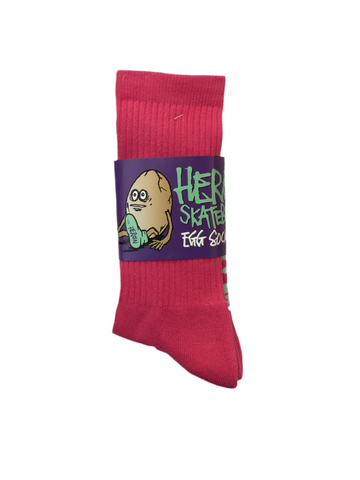 Heroin Skateboards 'Big Eggs' Socks - Pink