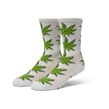 HUF 'Green Buddy' Crew Socks - White