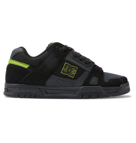 DC 'Stag' Shoes - Black/Grey/Lime