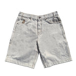 Frosted 'CPU' Baggy Jean Shorts - Off White