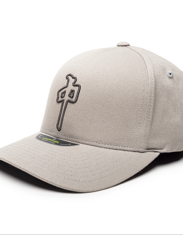 Red Dragon 'Puffy Outline' Flexfit Cap - Grey