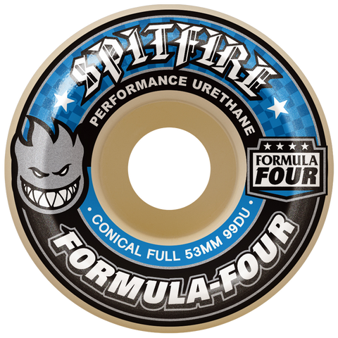 Spitfire 'Formula Four Conical Full' 99A Wheels 53mm - Blue