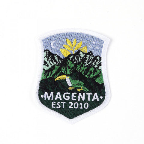 Magenta 'EST 2010' Embroidered Patch