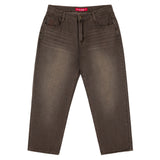 Loviah '1990' Baggy 5 Pocket Denim Pants - Brown Enzyme Wash