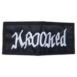 Krooked 'Double OK Script' Bi-Fold Wallet - Black/Blue