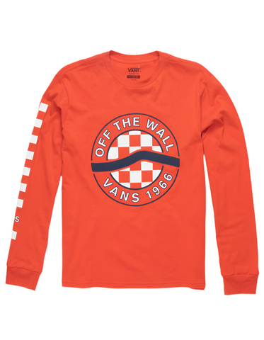 Vans 'Sidestripe' L/S Tee (Boys) - Red
