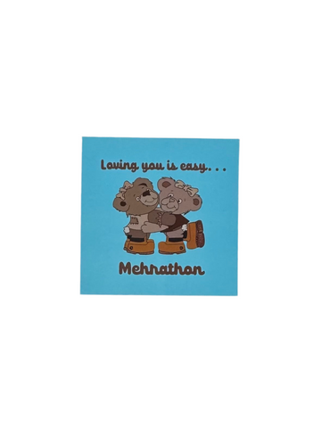 Mehrathon 'Love Is Easy' Sticker - Blue