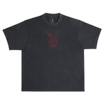 Color Bars X Playboy 'Black Widow Boxy Fit' Tee - Black/Red