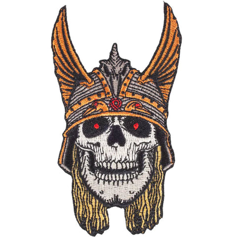 Powell Peralta 'Viking Skull' Embroidered Patch - Orange