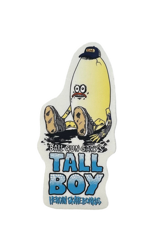 Heroin Skateboards 'Bail Gun Gary’s Tall Boy' Sticker - Sky Blue