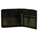 Spitfire 'Live To Burn Bighead Script' Bi-Fold Wallet - Olive/Black