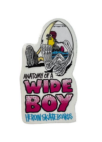 Heroin Skateboards 'Anatomy Of A Wide Boy' Sticker - Multi