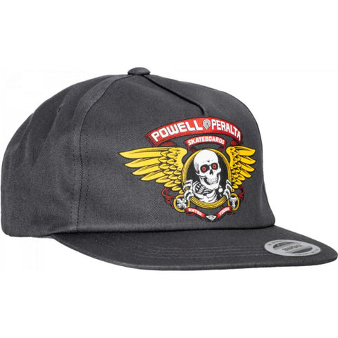 Powell Peralta 'Winged Ripper' Snapback Cap - Charcoal