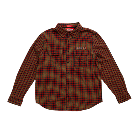 Baker 'Flames' L/S Button-Up Shirt - Plaid