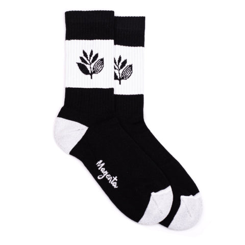 Magenta 'Stripe' Socks - Black