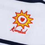 Krooked 'Sun Heart' Rugby L/S Polo - White/Navy/Yellow