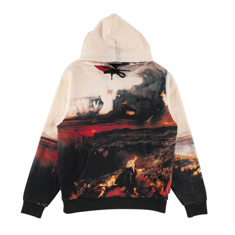 Welcome 'Judgement' All Over Print Pigment-Dyed Hoodie - Black
