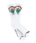 40’s & Shorties 'World On Fire' Socks - White