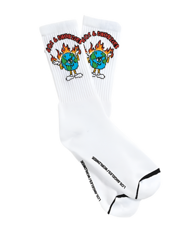 40’s & Shorties 'World On Fire' Socks - White