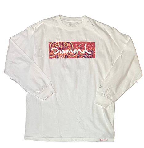 Diamond Supply Co. 'Bandana Box Logo' L/S Tee - White