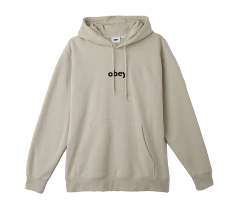 Obey 'Lowercase Embroidered' Hoodie - Silver Grey